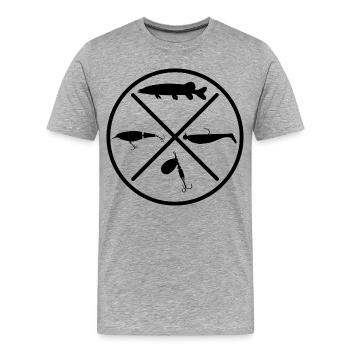 Pike - Men's Premium Organic T-Shirt - heather grey - Front - Damien (186cm)