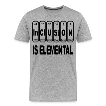 Inklusion ist elementar, entscheidend, essentiell # - Männer Premium Bio T-Shirt - Grau meliert - Vorne - Damien (186cm)