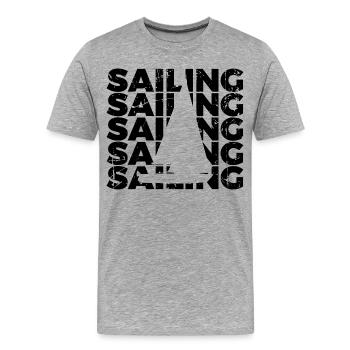 Voile - T-shirt bio Premium Homme - gris chiné - Devant - Damien (186cm)