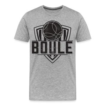Boule boule boules pour bouler pétanque - T-shirt bio Premium Homme - gris chiné - Devant - Damien (186cm)