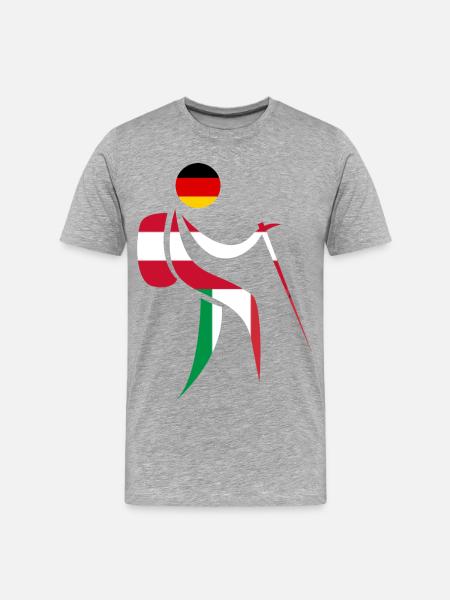 Alpenüberquerung E5 Wandern - Männer Premium Bio T-Shirt - Grau meliert