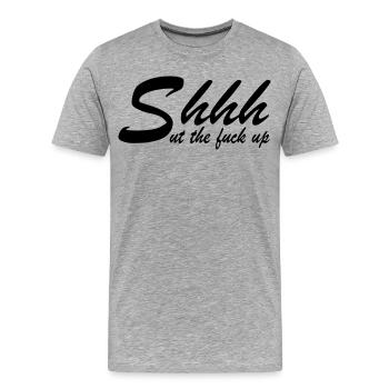 La ferme! - T-shirt bio Premium Homme - gris chiné - Devant - Damien (186cm)