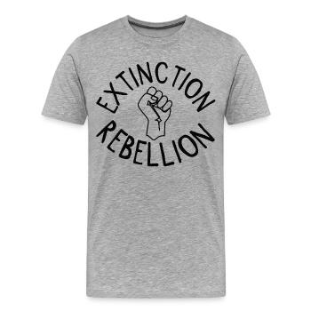 Extinction Rebellion Faust - Männer Premium Bio T-Shirt - Grau meliert - Vorne - Damien (186cm)