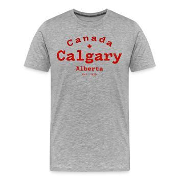 Vintage Calgary, Canada - T-shirt bio Premium Homme - gris chiné - Devant - Damien (186cm)