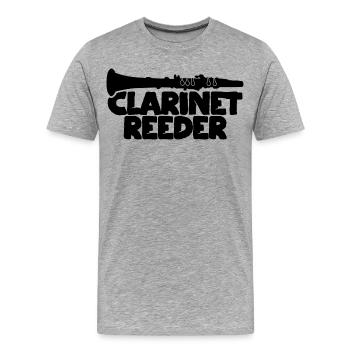 Embouchure de clarinette - T-shirt bio Premium Homme - gris chiné - Devant - Damien (186cm)