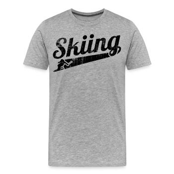 Ski amusant - T-shirt bio Premium Homme - gris chiné - Devant - Damien (186cm)