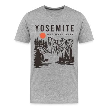 Yosemite National Park - Men's Premium Organic T-Shirt - heather grey - Front - Damien (186cm)