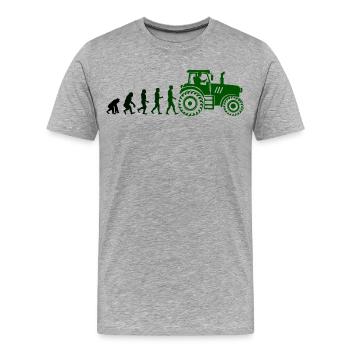 Véhicule utilitaire Farmer Evolution Véhicule Tracteur - T-shirt bio Premium Homme - gris chiné - Devant - Damien (186cm)