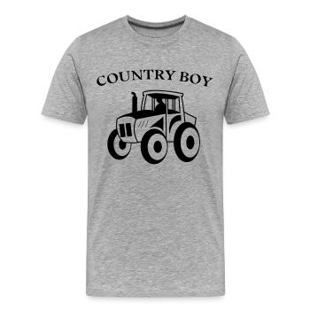 Landleben Traktor Landluft Kraftfahrzeug Spruch - Männer Premium Bio T-Shirt - Grau meliert - Vorne - Damien (186cm)