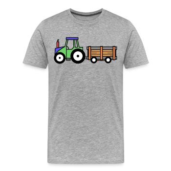 Agriculteur de plein champ Tracteur Ferme de machinerie agricole - T-shirt bio Premium Homme - gris chiné - Devant - Damien (186cm)
