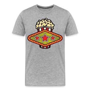 Cineaste Series Popcorn Movies Movies Movies Cinema After - Men's Premium Organic T-Shirt - heather grey - Front - Damien (186cm)