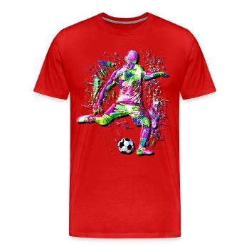 Soccer Goal - Soccer Player Striker Soccer - Men's Premium Organic T-Shirt - red - Front - Damien (186cm)
