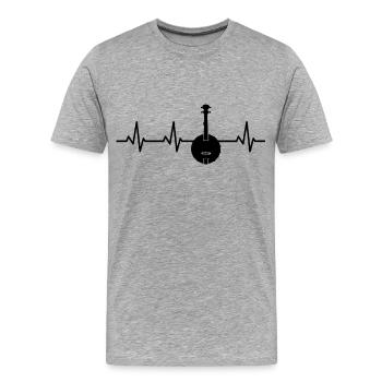 Banjo Heart palpitations - Men's Premium Organic T-Shirt - heather grey - Front - Damien (186cm)