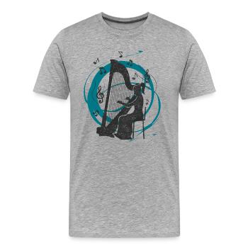 Sons de harpe - T-shirt bio Premium Homme - gris chiné - Devant - Damien (186cm)