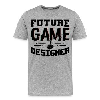 Concepteur de jeu - T-shirt bio Premium Homme - gris chiné - Devant - Damien (186cm)