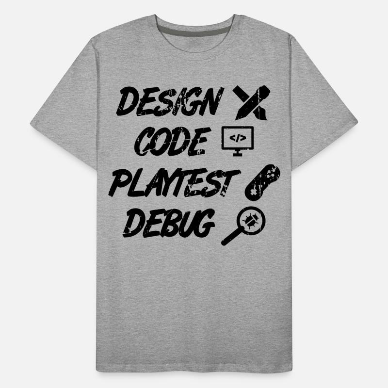 Débogage Playtest de code de conception T-shirt bio Premium Homme