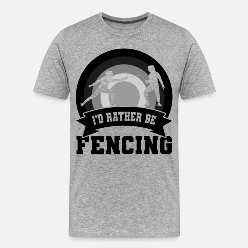 Fechter Witz - Männer Premium Bio T-Shirt - Grau meliert