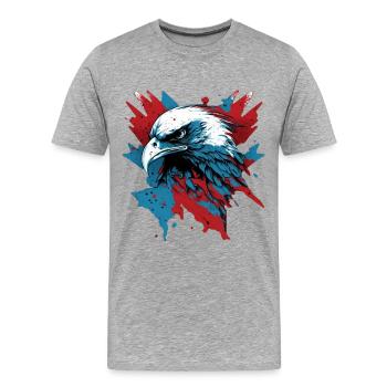Patriotic Eagle - Men's Premium Organic T-Shirt - heather grey - Front - Damien (186cm)