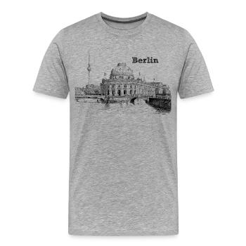 Berlin - Men's Premium Organic T-Shirt - heather grey - Front - Damien (186cm)