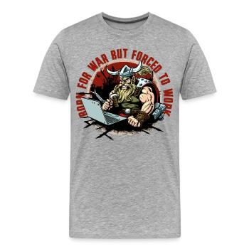 Viking admin with lettering - Men's Premium Organic T-Shirt - heather grey - Front - Damien (186cm)