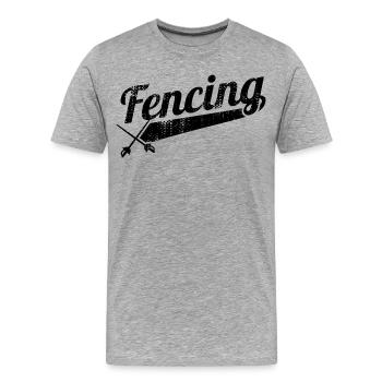 Escrime - T-shirt bio Premium Homme - gris chiné - Devant - Damien (186cm)