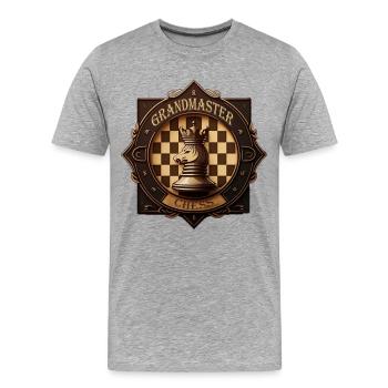 Chess Badge - Men's Premium Organic T-Shirt - heather grey - Front - Damien (186cm)