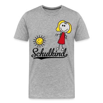 Schulkind - Männer Premium Bio T-Shirt - Grau meliert - Vorne - Damien (186cm)