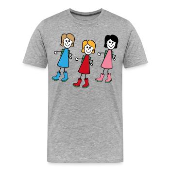 Femmes dans le style comique - T-shirt bio Premium Homme - gris chiné - Devant - Damien (186cm)