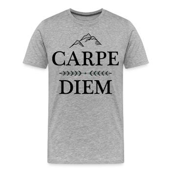 Carpe Diem - T-shirt bio Premium Homme - gris chiné - Devant - Damien (186cm)