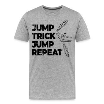 Répétition de trampoline - T-shirt bio Premium Homme - gris chiné - Devant - Damien (186cm)