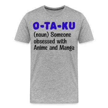 Japanese Comic Statement Manga Anime Otaku - Men's Premium Organic T-Shirt - heather grey - Front - Damien (186cm)