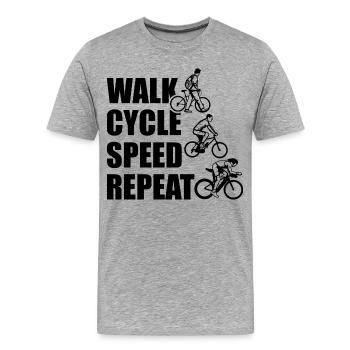 Répétition de la vitesse du cycle de marche - T-shirt bio Premium Homme - gris chiné - Devant - Damien (186cm)