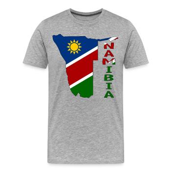 Namibie Carte Flag - T-shirt bio Premium Homme - gris chiné - Devant - Damien (186cm)