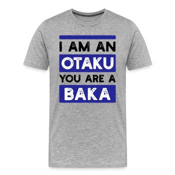 Déclaration d’anime Japon Cartoon Manga Comic - T-shirt bio Premium Homme - gris chiné - Devant - Damien (186cm)