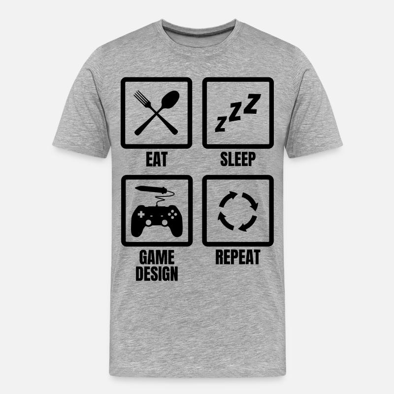 Routine de conception de jeu - T-shirt bio Premium Homme - gris chiné