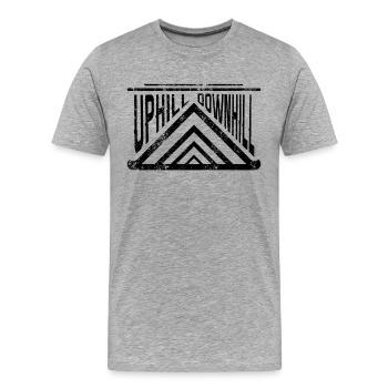 Uphill Downhill Mountains Uphill Downhill Outdoors - Men's Premium Organic T-Shirt - heather grey - Front - Damien (186cm)