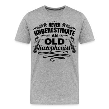 Saxophonist Großvater - Männer Premium Bio T-Shirt - Grau meliert - Vorne - Damien (186cm)
