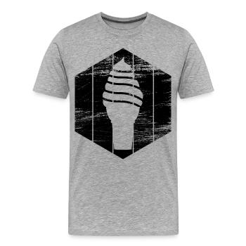 Eiscreme - Männer Premium Bio T-Shirt - Grau meliert - Vorne - Damien (186cm)
