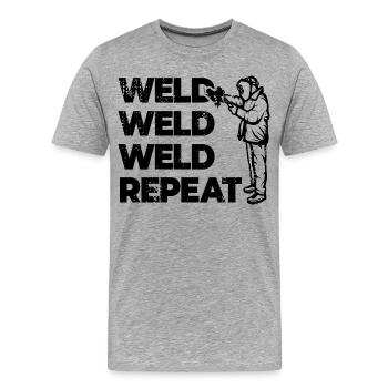 Repeat welding - Men's Premium Organic T-Shirt - heather grey - Front - Damien (186cm)
