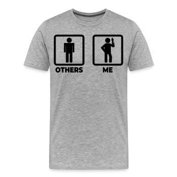 Ice Cream Stick Figure - Men's Premium Organic T-Shirt - heather grey - Front - Damien (186cm)