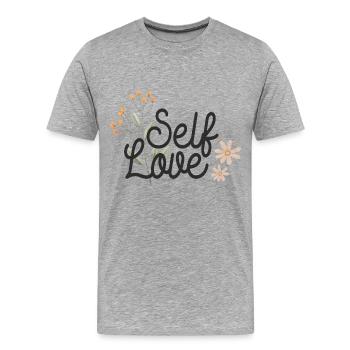 Amour de soi - T-shirt bio Premium Homme - gris chiné - Devant - Damien (186cm)