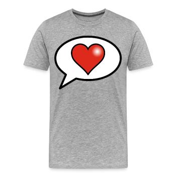 Liebes-Blase - Männer Premium Bio T-Shirt - Grau meliert - Vorne - Damien (186cm)