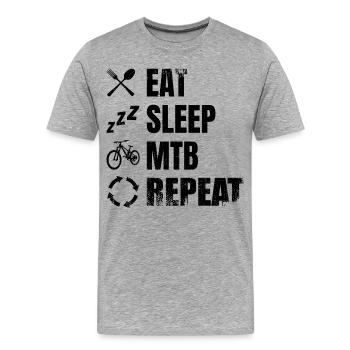 Routine de vététiste - T-shirt bio Premium Homme - gris chiné - Devant - Damien (186cm)