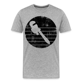 Clé à pipe - T-shirt bio Premium Homme - gris chiné - Devant - Damien (186cm)