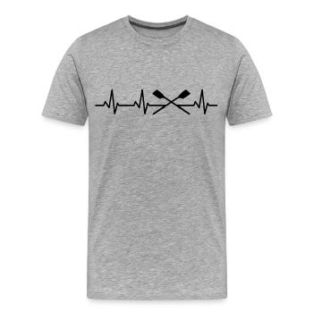 Rudder Heart Line - Men's Premium Organic T-Shirt - heather grey - Front - Damien (186cm)