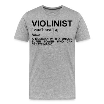Violinist Definition - Männer Premium Bio T-Shirt - Grau meliert - Vorne - Damien (186cm)