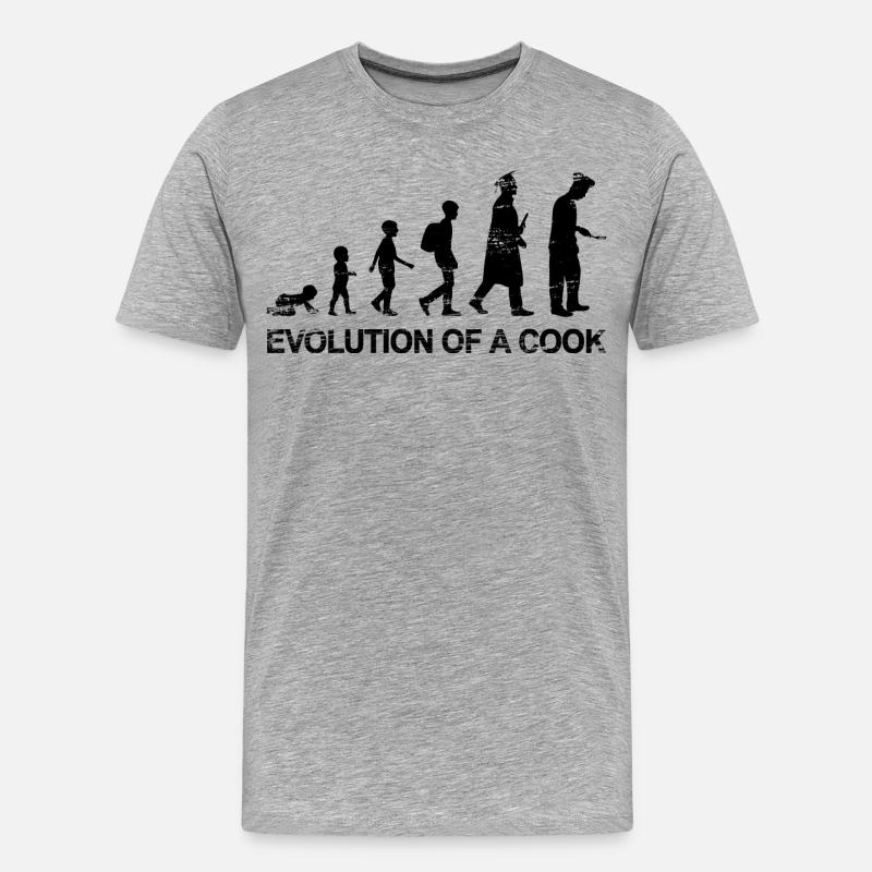 Koch Evolution - Männer Premium Bio T-Shirt - Grau meliert