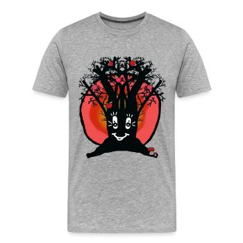 coucher de soleil horizon nature pommier automne - T-shirt bio Premium Homme - gris chiné - Devant - Damien (186cm)