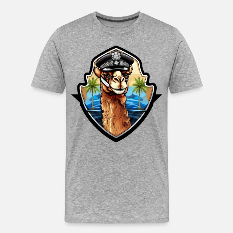 Kamel Polizei - Männer Premium Bio T-Shirt - Grau meliert
