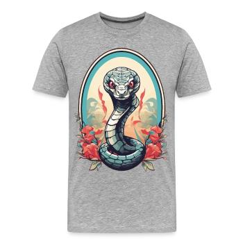 Cobra Snake - Men's Premium Organic T-Shirt - heather grey - Front - Damien (186cm)